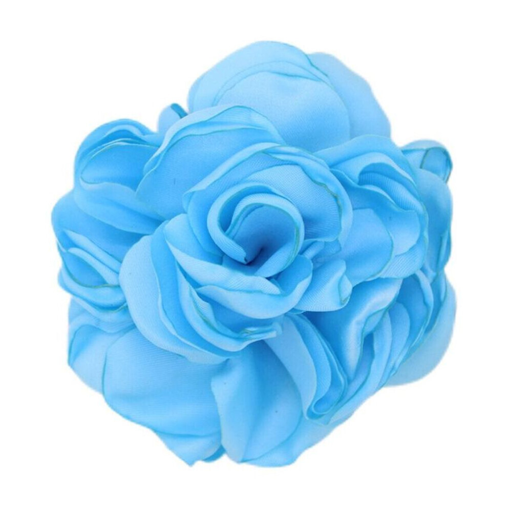 (light blue) 1pc Handmade Lapel Pin Gift Fabric Corsage Flower Brooch Cloth Elegant Accessories Wome Art