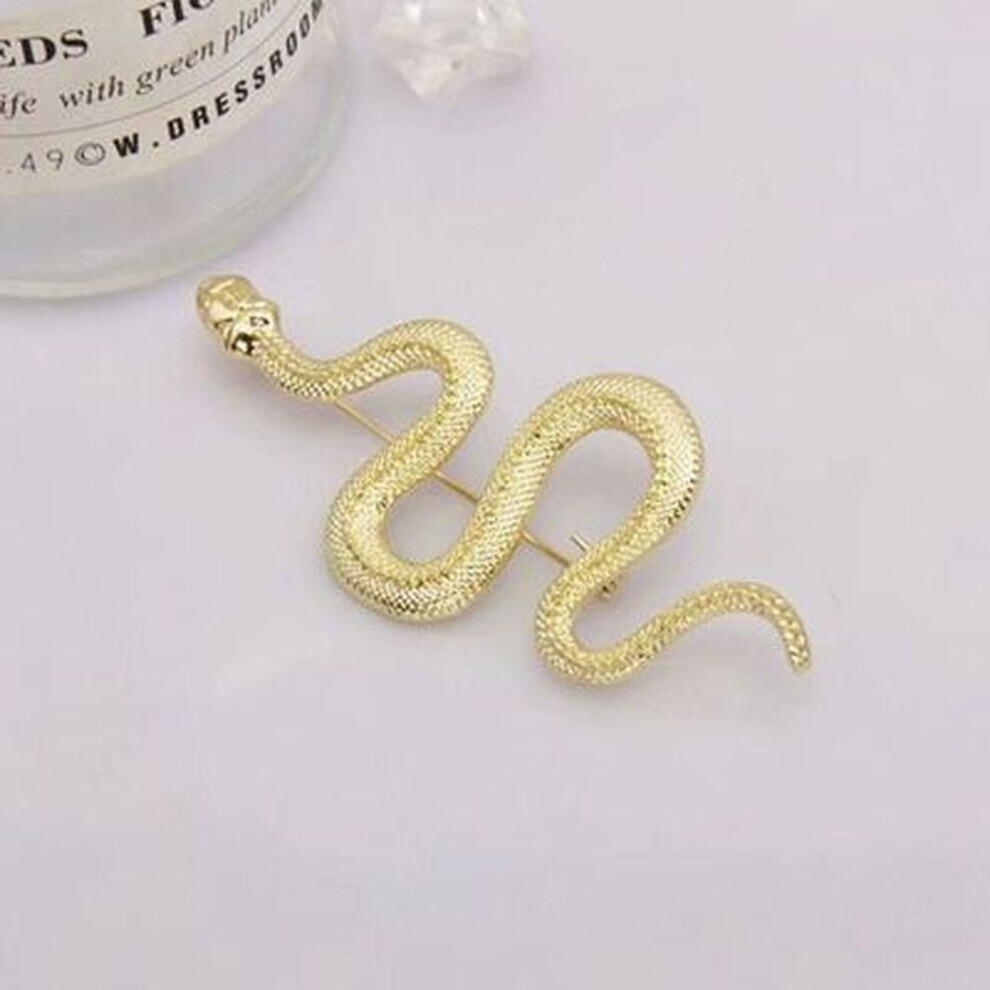 (gold) Unique Design Gold Color Snake Brooches Women Men Lady Luxury Metal Snake Brooch Pins Party Casual Jewelry
