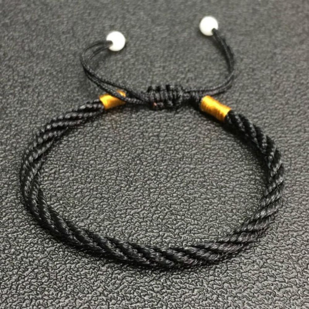 Maxpower (Black) Lucky Charm Bracelets & Bangles For Women Men Handmade Knots Rope Budda Bracelet