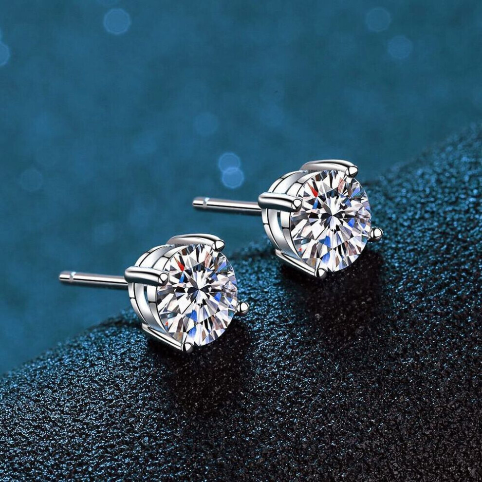 Maxpower (As The Picture, Eh1382 Earrings (Zircon)) ) S925 Zircon Stud Earrings With Single Diamond, Fresh & Simple Design Silver