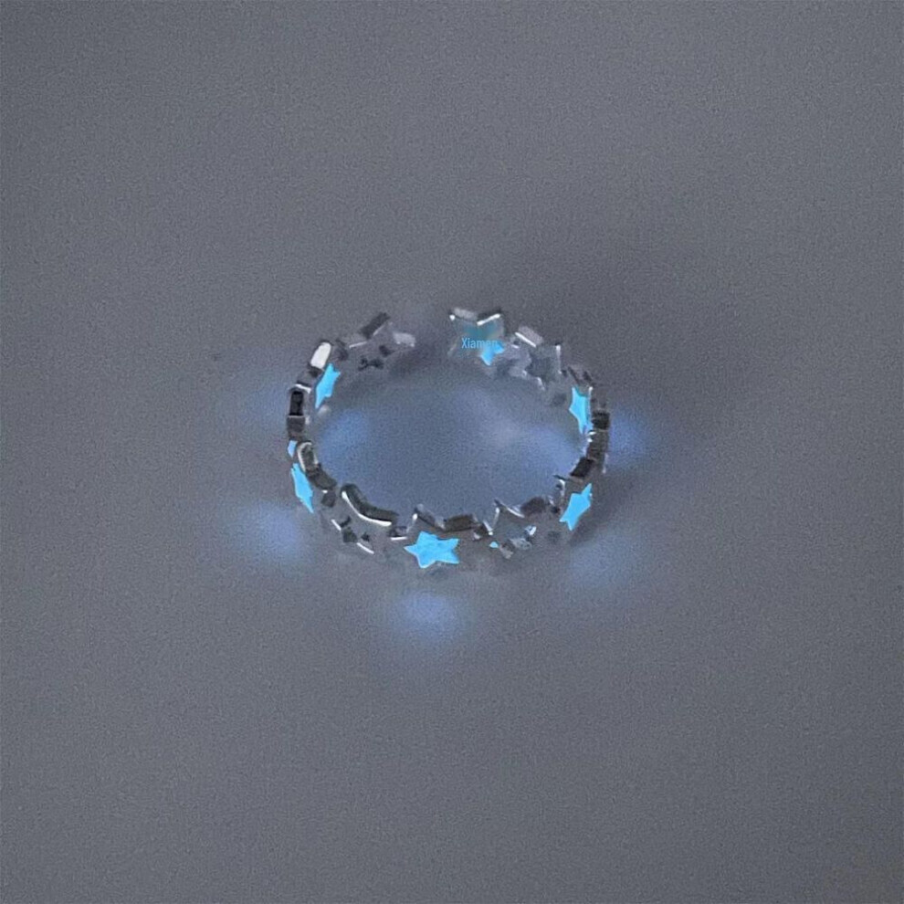Maxpower (Fluorescent Five-Pointed Star Ring) "Glowing Star Ring: Creative Luminous Star-Shaped Accessory For Students To Shine On Instagram!" Blue