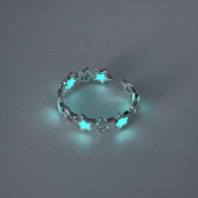 (fluorescent green, Five-pointed star ring) "glowing Star Ring: Creative Luminous Star-shaped Accessory For Students To Shine On Instagram!"