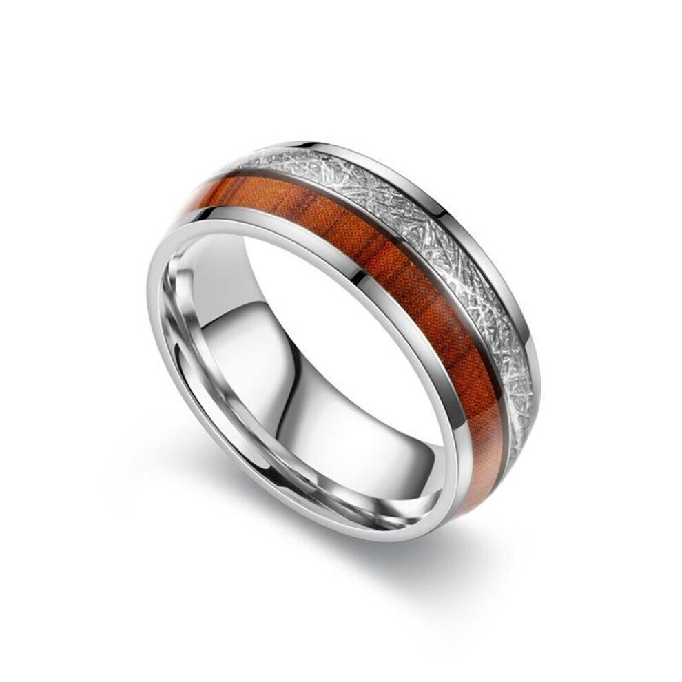 (white, 12) Titanium Steel Men&apos;s Ring Fashion Retro Stainless Steel Ring Hand Accessories