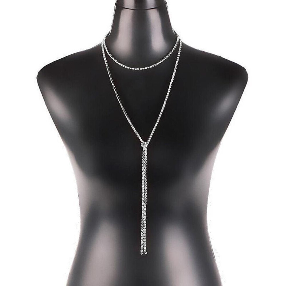 Maxpower (Silver) Yousheng Wedding Party Club Women's Sexy Necklace Choker Shiny Rhinestone Jewelry Gift Silver