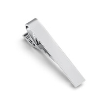 (Silver) 1 Piece Men's Short Tie Clip Silver Fashion 3 Color Simple Gold Male Collar 4.3cm