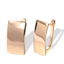 (as the picture) Square Rose Gold Color Glossy Earrings Women Fashion Jewelry
