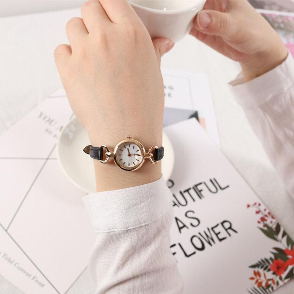 Maxpower (Black) Popular Women Watch Simple Girl Pu Leather Strap Women Fashion Quartz Wrist Watch Mini Thin Dial Watches Quartz Wrist Watches Black