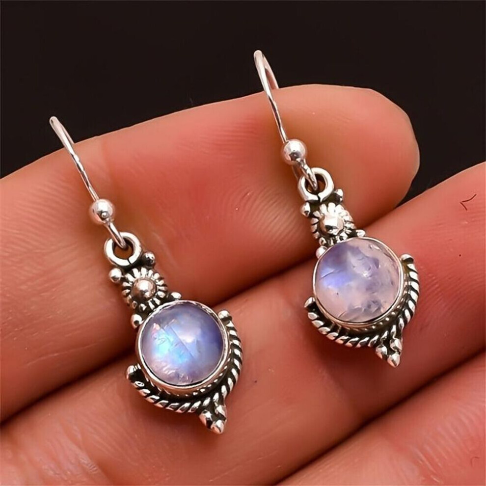 (as the picture) Vintage Moonstone Long Drop Dangle Earrings