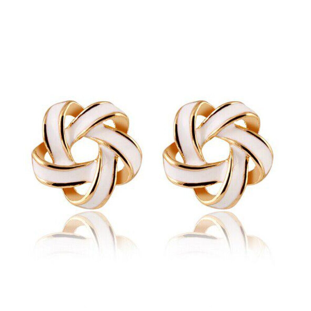Maxpower (White) Stud Earrings For Women Brincos Fashion Bijoux Flower Boucle D'oreille Femme Accessory Jewelry White