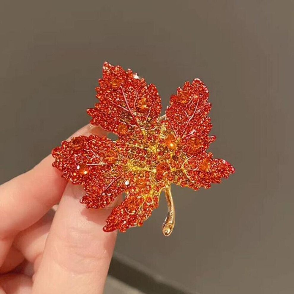 Maxpower (Red) Maple Leaf Brooches For Women Men Elegant Corsage Festival Party Badge Pin Clothing Jewelry Accessories Red