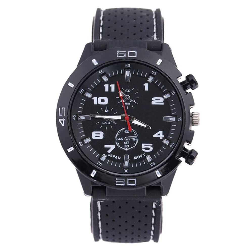 Maxpower (Black, One Size) Quartz Watch Men Military Watch Sports Watch Silicone Strap Sports Watch