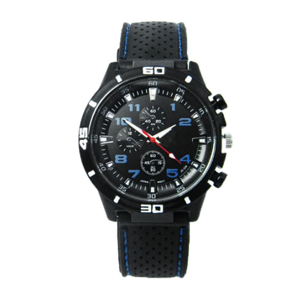 Maxpower (Dark Blue, One Size) Quartz Watch Men Military Watch Sports Watch Silicone Strap Sports Watch