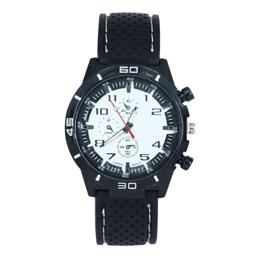 Maxpower (White, One Size) Quartz Watch Men Military Watch Sports Watch Silicone Strap Sports Watch