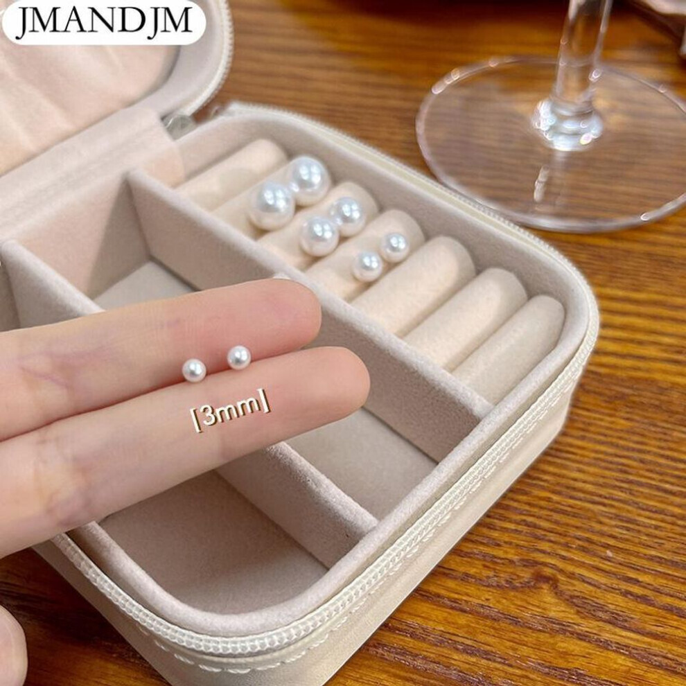 Maxpower (As The Picture, 3Mm) Needle Korean Edition Elegant And Simple Round Earrings