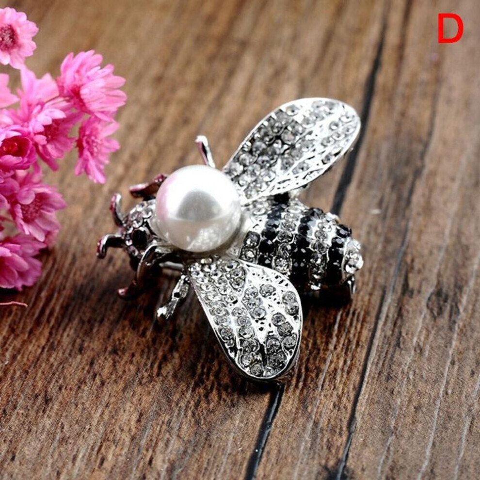 Maxpower (Silver, D) Insect Series Brooch Delicate Little Bee Brooches Pin Jewelry