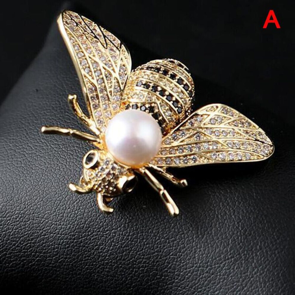 (gold, A) Insect Series Brooch Delicate Little Bee Brooches Pin Jewelry