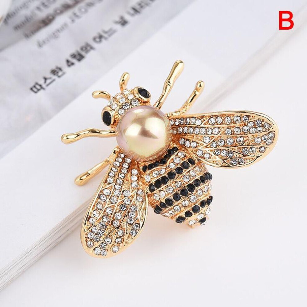 Maxpower (Gold, B) Insect Series Brooch Delicate Little Bee Brooches Pin Jewelry
