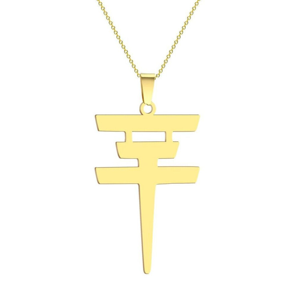 (gold) Vintage Tokio Hotel Stainless Steel Necklace Pendant Necklaces Choker Men Women Jewelry Accessories