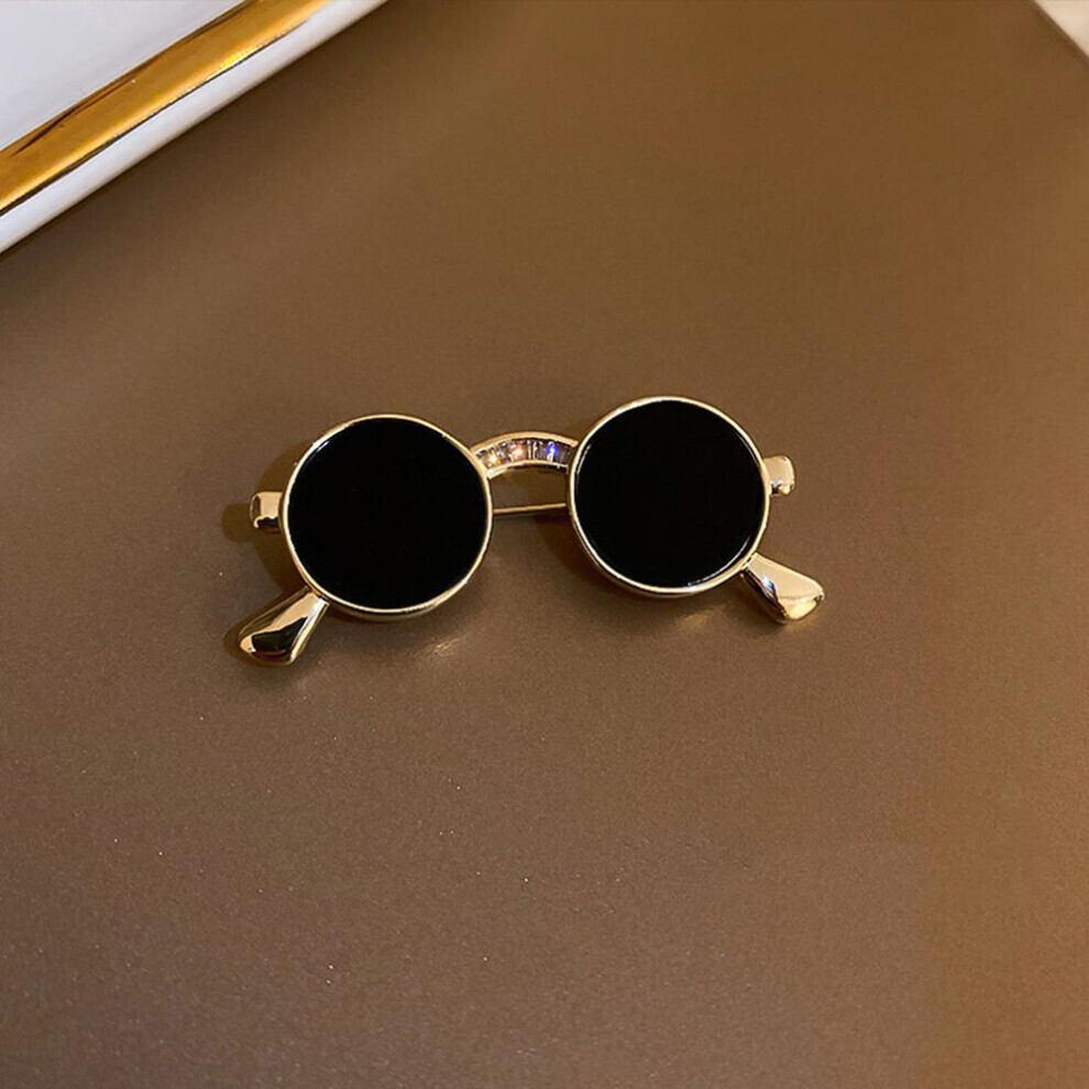 (as the picture) Punk Style Mini Sunglasses Brooches Vintage Metal Glasses Shaped Pins Women Men Party Clothing Accessories