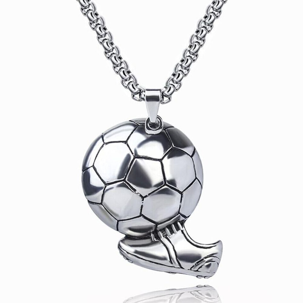 Maxpower (Silver) Football Necklace Soccer Boots Shoes Charm Pendant Sport Hip-Hop Silver