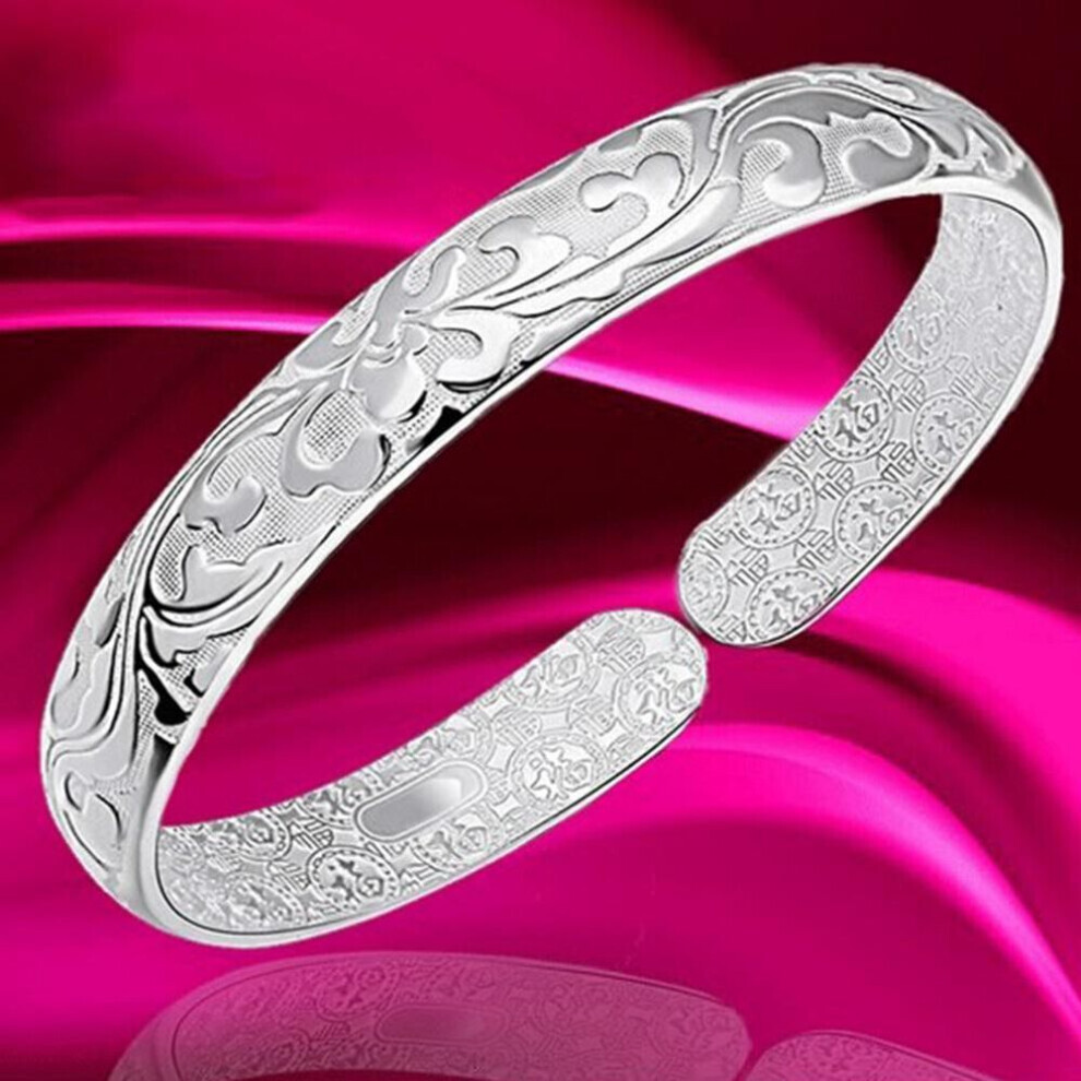 Maxpower (As The Picture, Null) Elegant Womens Flower Charm Bracelet Open Bangle Cuff Jewelry Gift Not,Specified
