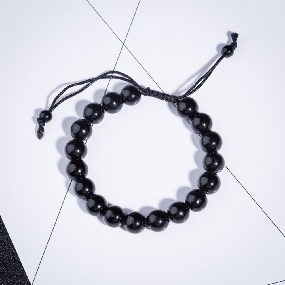 Maxpower (Black) Natural Obsidian Stone Bracelet Promote Yoga Bracelets Men Women Jewelry Black
