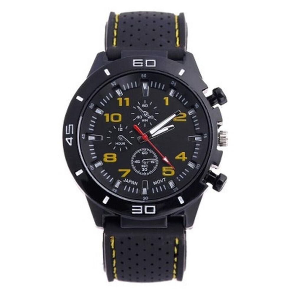 Maxpower (Yellow) Men's Fashion Silicone Strap Sports Quartz Watch