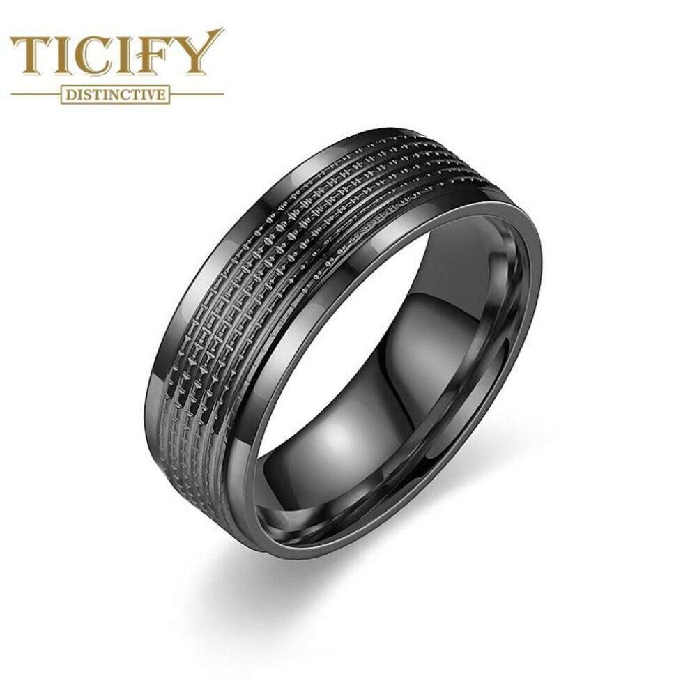 (black, 6) New Product Titanium Steel Men&apos;s Ring Fashion Temperament Business Style Couple Ring Gandal Jewelry