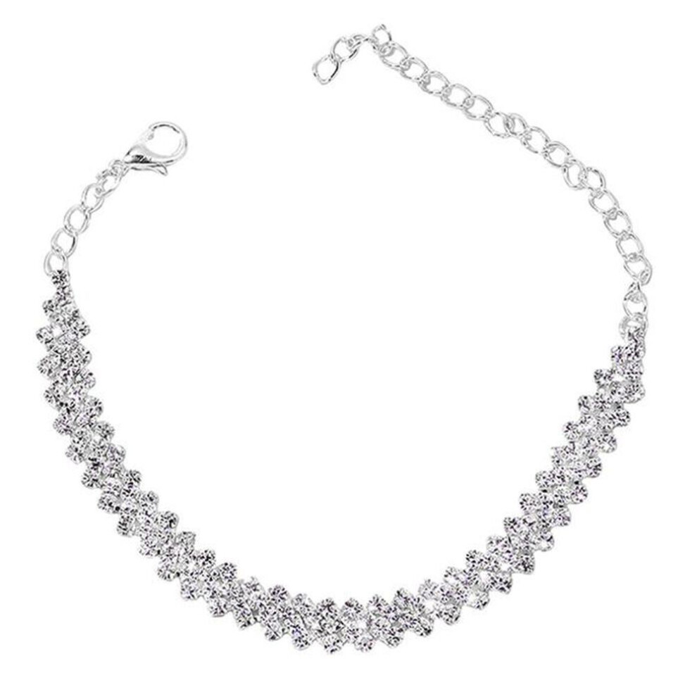 (silver) Beach Accessories Lozenge Anklet For Women Bohemian Vintage Ankle Sandals Ankle Bracelet Chain Jewelry
