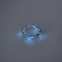 (blue, Leaf ring) "glowing Star Ring: Creative Luminous Star-shaped Accessory For Students To Shine On Instagram!"