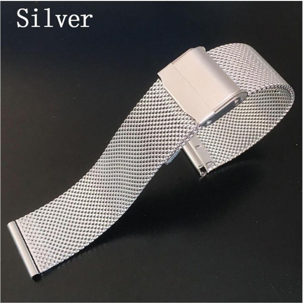 Maxpower (, 18Mm(Width)) ) Milanese Watchband 12Mm 14Mm 16Mm 18Mm 20Mm 22Mm 24Mm Universal Stainless Steel Metal Watch Band Strap Bracelet Silver