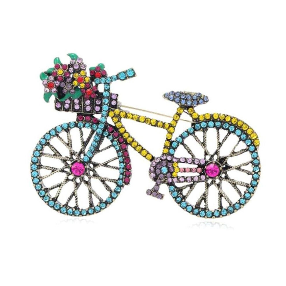 (blue) Personalized Creative  Colorful  Bicycle Brooch Vintage Luxury Badge For Women Men Clothing Accessories Gifts