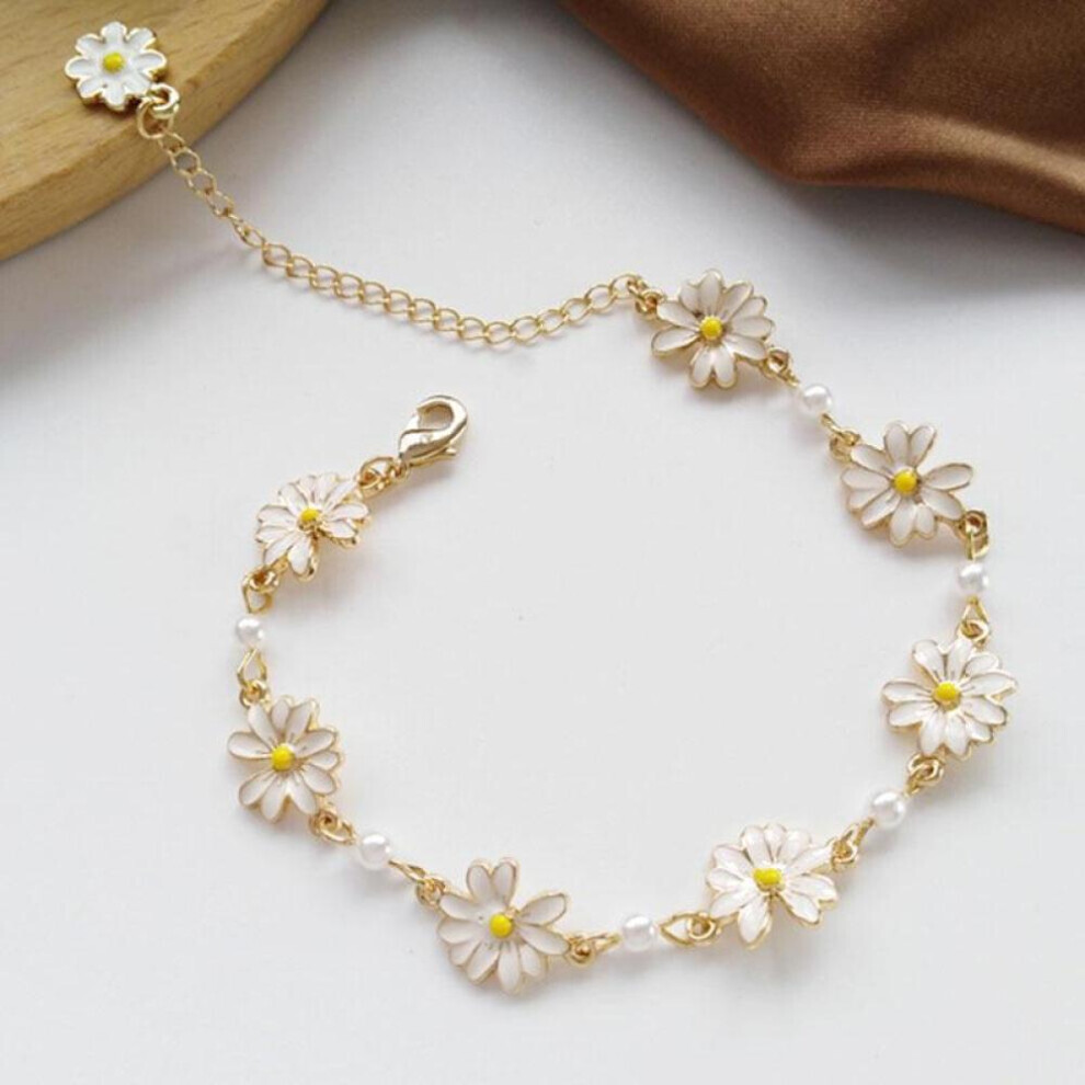 Maxpower (White) Exquisite Fashion Sweet White Daisy Flower Bracelet Personalized Simple Women's Daisy Chain