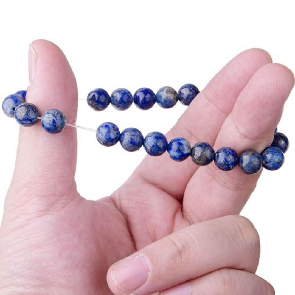 (blue) Natural 8mm Lapis Lazuli Beads Bracelets Unisex Elastic Bangle Jewelry Gifts