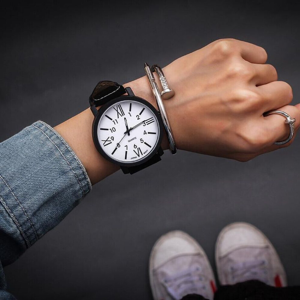 Maxpower (White) Romantic Big Dial Watch Leather Band Fashion Cute Wristwatch Drop Shipping Quartz Watches White