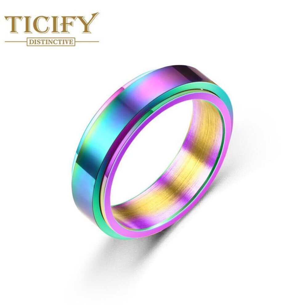 Maxpower (Multicolor, 13) Rotating Dynamic Titanium Steel Ring Ring Women's Minimalist Ring Ring Not,Specified