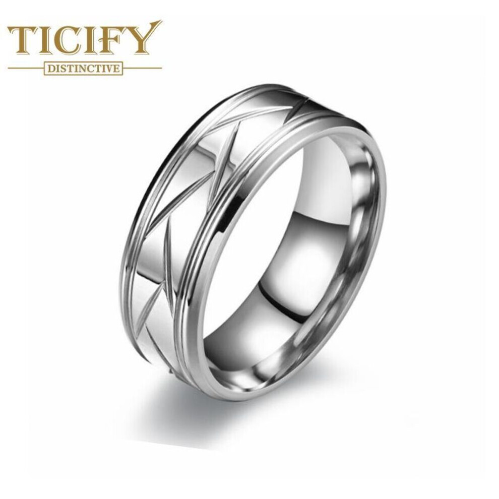 (silver, 13) New Product Fashion Titanium Steel Frosted Men&apos;s Ring European And American Temperament Casual Business Style Ring Ring Jewelry