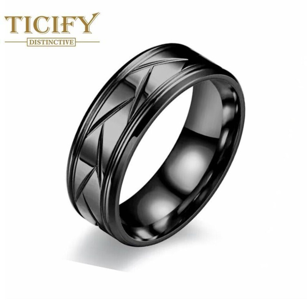 (black, 10) New Product Fashion Titanium Steel Frosted Men&apos;s Ring European And American Temperament Casual Business Style Ring Ring Jewelry