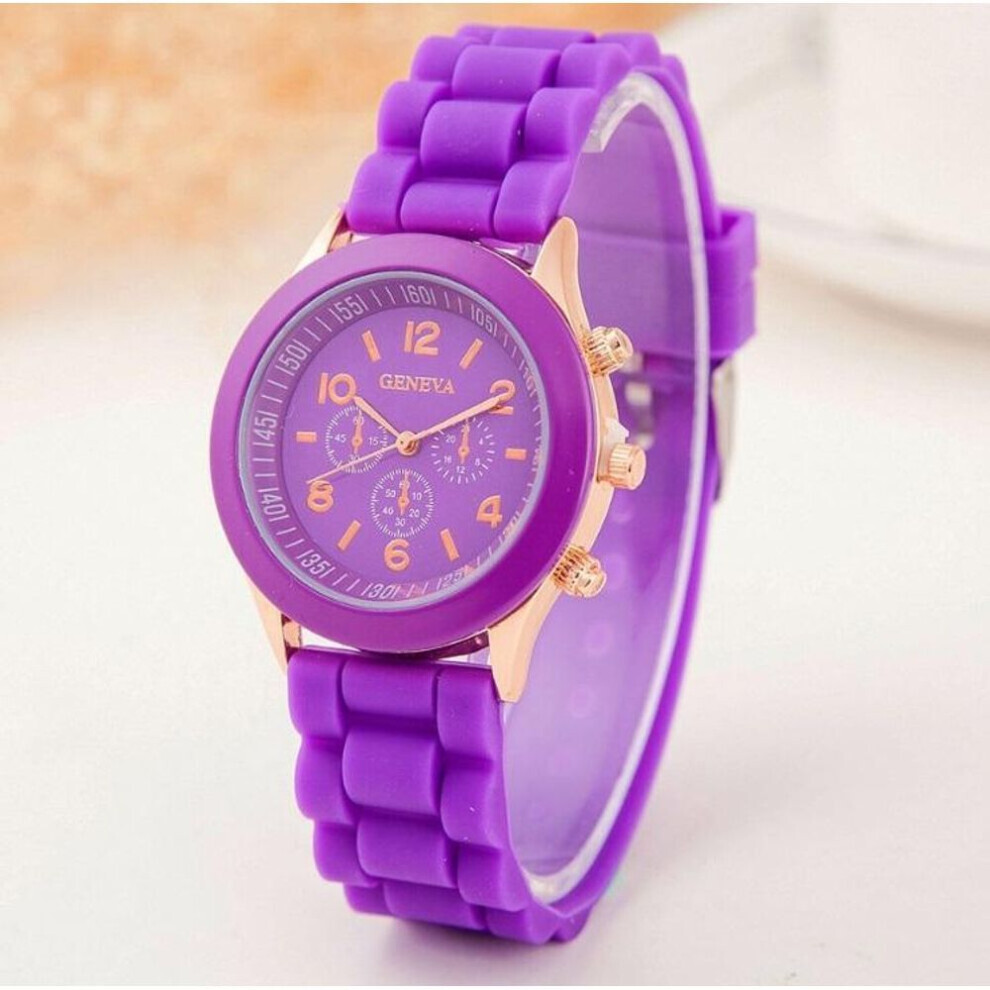 Maxpower (Purple) Women's Silicone Boys Jelly Quartz Unisex Geneva Girls Wrist Watch Purple