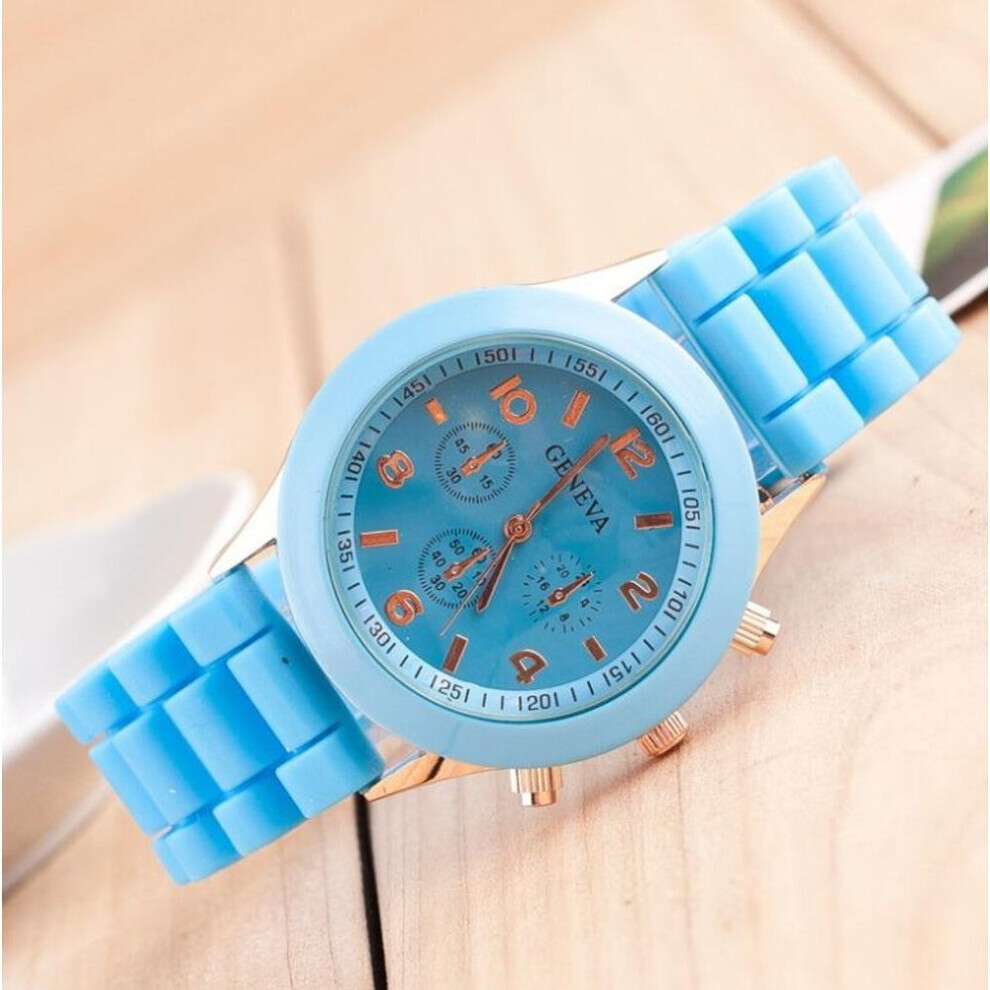 Maxpower (Light ) Women's Silicone Boys Jelly Quartz Unisex Geneva Girls Wrist Watch Blue
