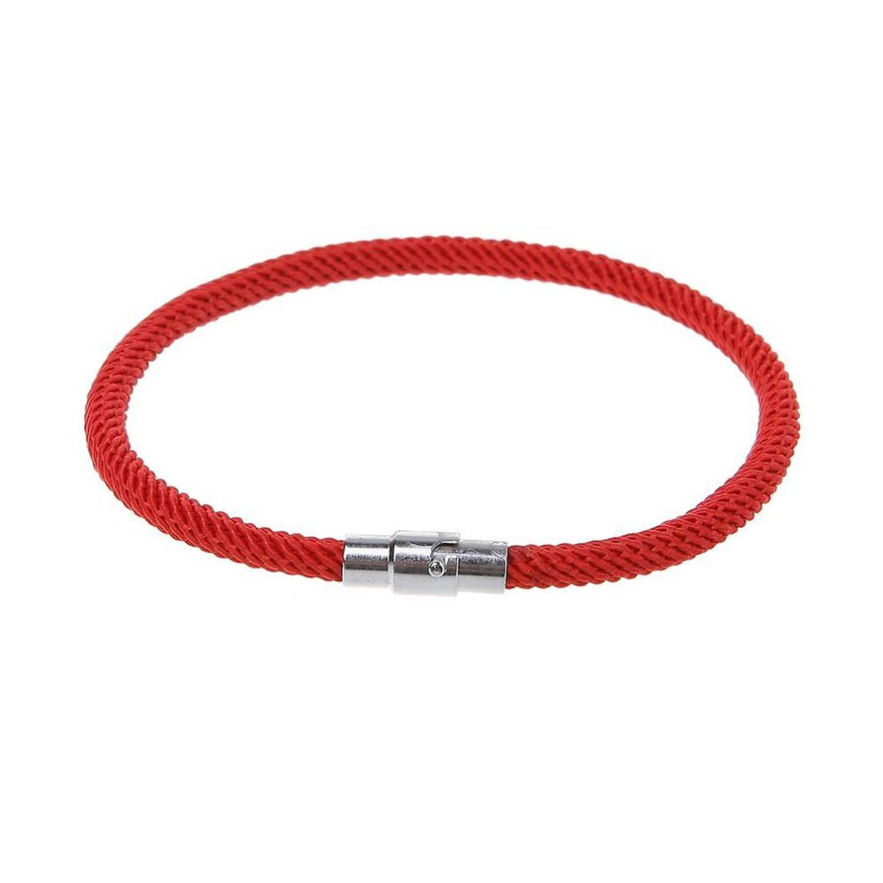 (red) Lucky Kabbalah Red Black Braided String Bracelets With Magnetic Clasp Jewelry