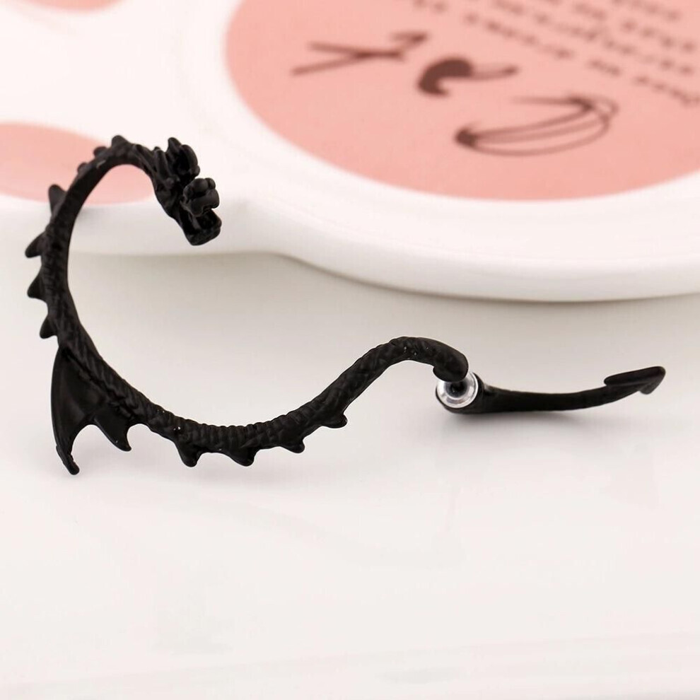Maxpower (Black) 1Pcs The New Earrings Women Men Punk Ear Cuff Dragon Earrings Jewelry Black