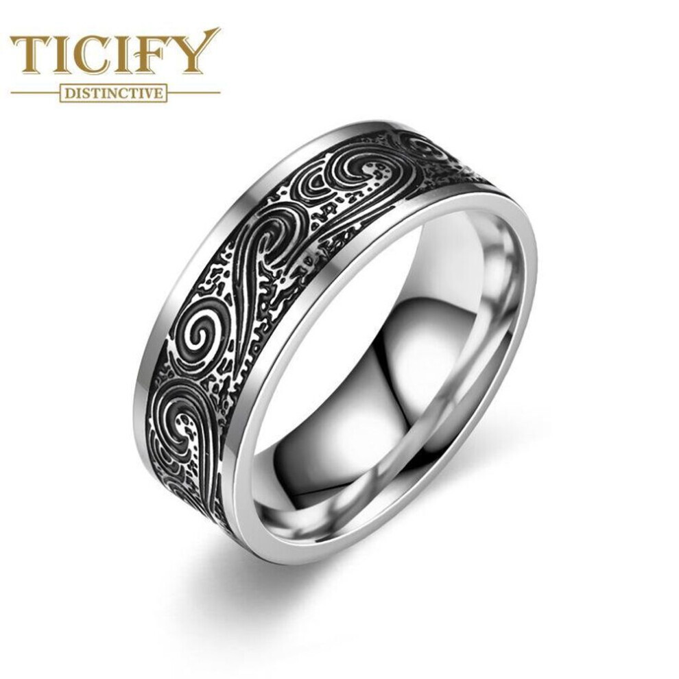 (black, 11) New Product Titanium Steel Men&apos;s Ring Retro Style Hand Jewelry Handsome Fashion Trend Male Ring