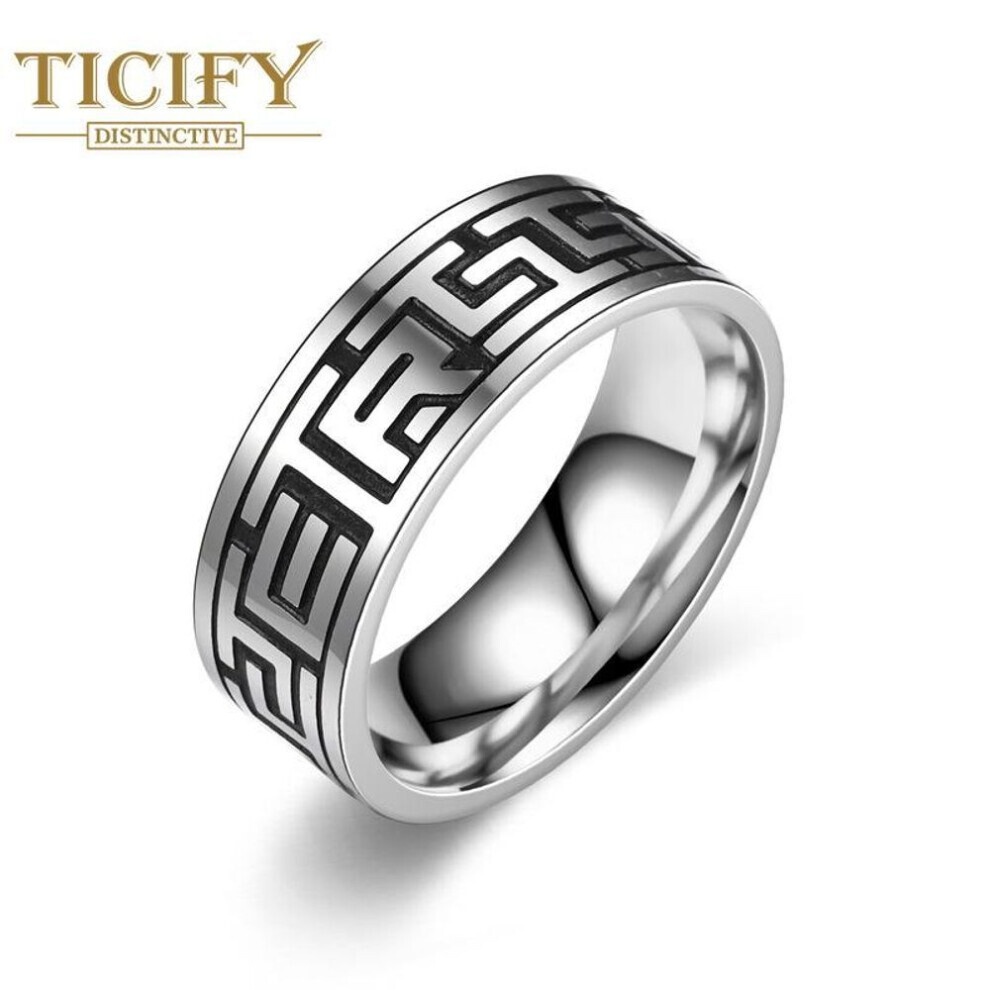(white, 13) New Product Titanium Steel Men&apos;s Ring Retro Style Hand Jewelry Handsome Fashion Trend Male Ring