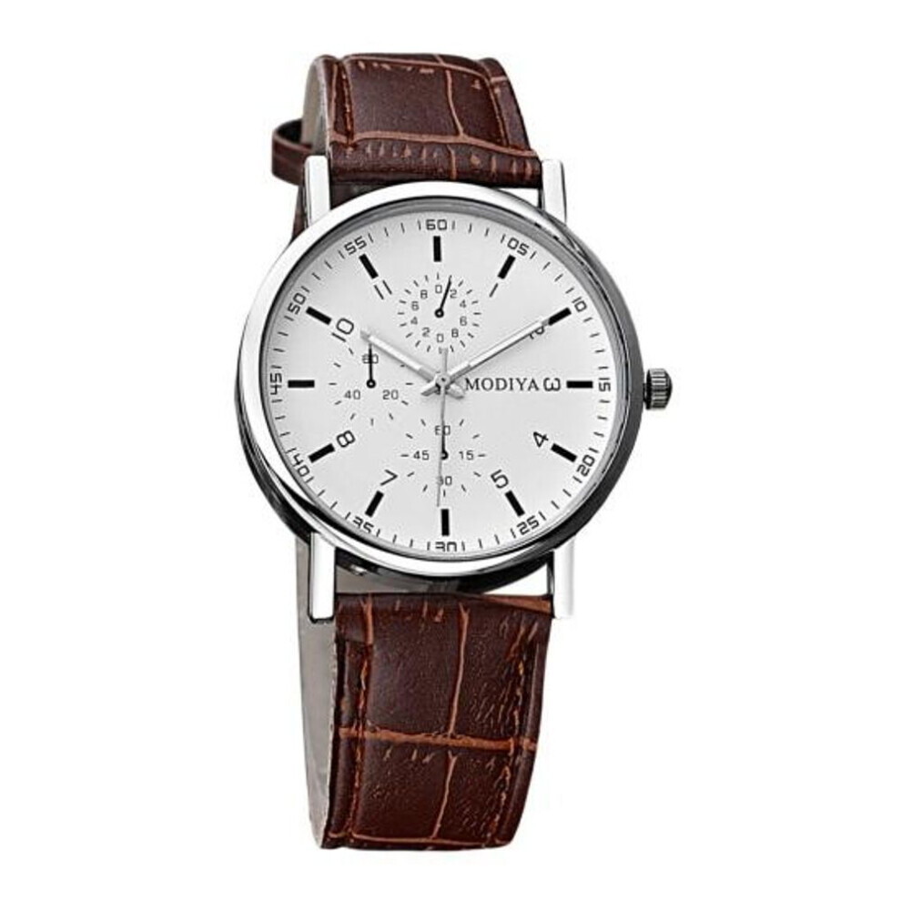 Maxpower (, C) Men Watches Chronograph Casual Analog Quartz Watch Quartz Movement Watch Belt Strap Wristwatch Gift For Boyfriend Father Brown
