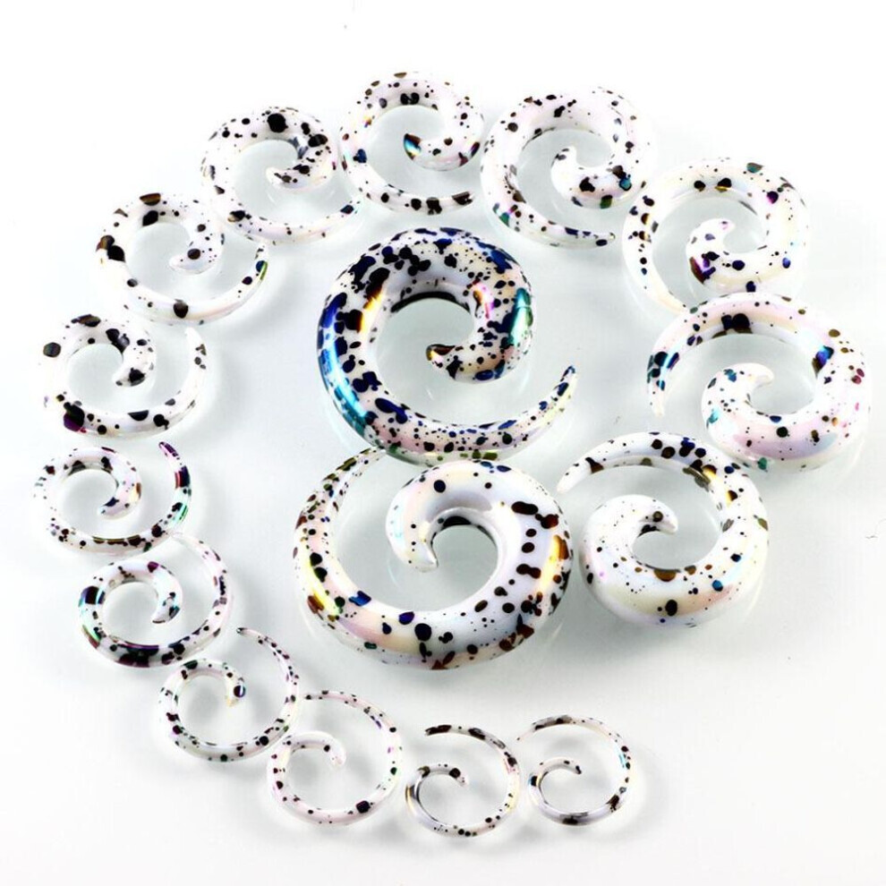 Maxpower (White, 5Mm) 2Pcs Acrylic Ear Spiral Plugs Earring Gauges Punk Acrylic Taper Expander Plug Tunnel Piercings Stretcher Kits Body Jewelryring