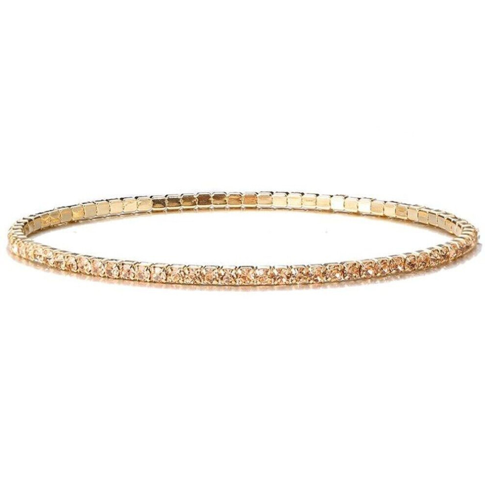 Maxpower (Gold) 1Pc Bohemian Handmade Women Bracelet Vintage Ethnic Colorful Beads Elastic Bracelet Jewelry Gift Gold