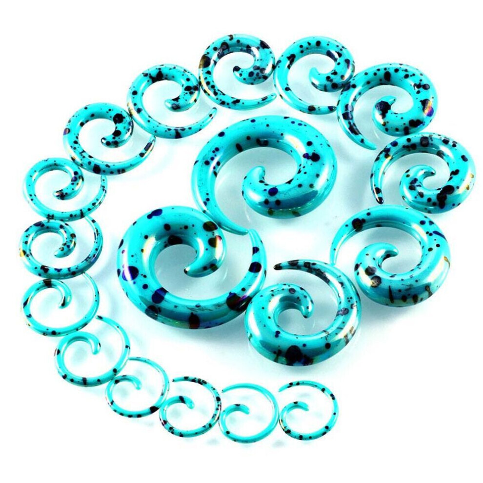 (light blue, 10mm) 2pcs Acrylic Ear Spiral Plugs Earring Gauges Punk Acrylic Taper Expander Plug Tunnel Piercings Stretcher Kits Body Jewelryring