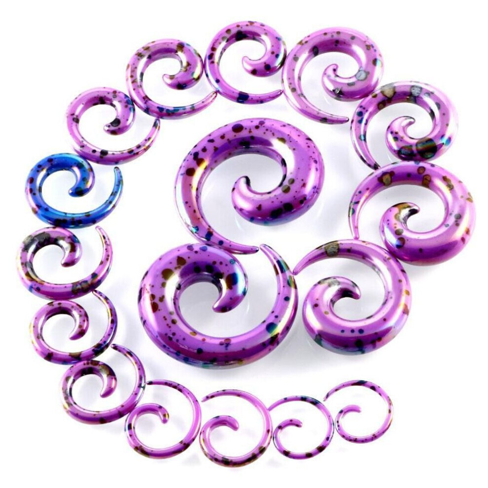 Maxpower (Purple, 2Mm) 2Pcs Acrylic Ear Spiral Plugs Earring Gauges Punk Acrylic Taper Expander Plug Tunnel Piercings Stretcher Kits Body Jewelryring