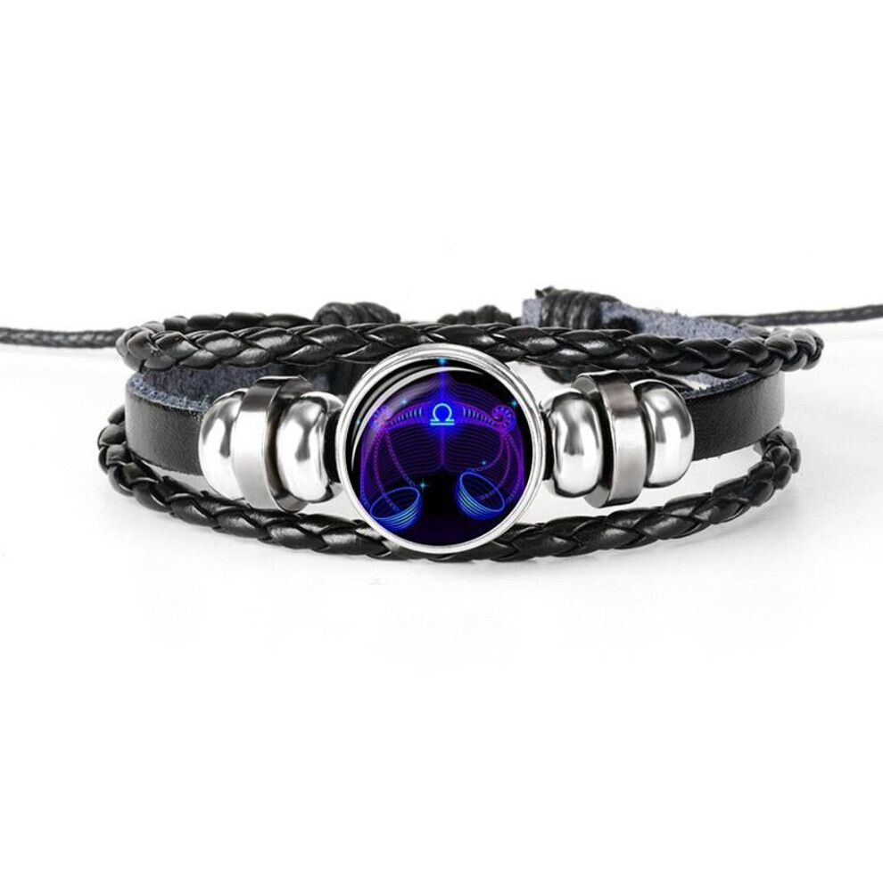 Maxpower (As The Picture, Libra) 12 Constellation Handmade Leather Bracelet Woven Multi-Layer Punk Twelve Zodiac Couple Bracelet Not,Specified
